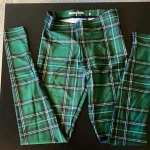 Blackmilk Green Plaid Leggings
